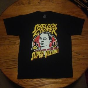 ⚛️ Big Bang Theory 🔥 Sheldon Cooper Shirt Large Super Villain 📺 Comedy Sitcom